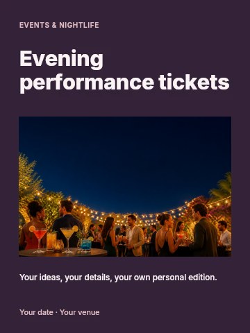 Evening performance tickets poster template