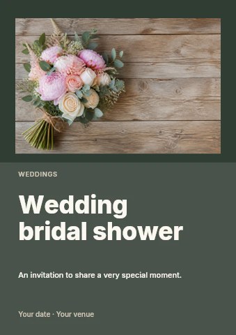 Wedding bridal shower flyer template