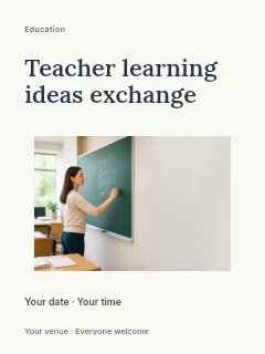 Teacher learning ideas exchange poster template · Modern programme