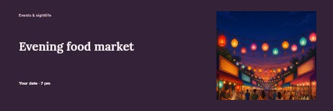 Evening Market with Colorful Lanterns in Evening food market banner template