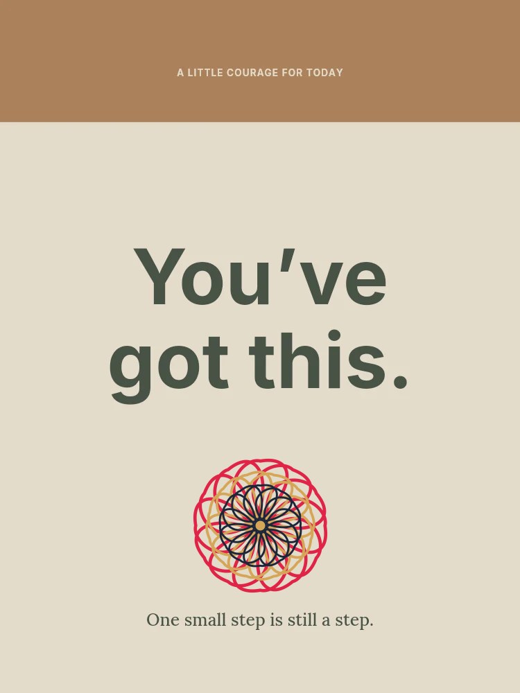 Ribbon rosette · 12-fold symmetry and 3 layers in You’ve got this · Encouragement card