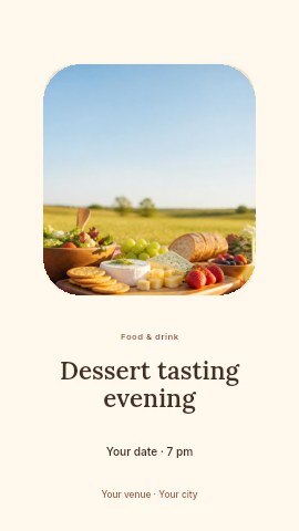 Dessert tasting evening instagram story template