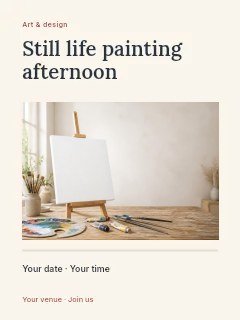 Still life painting afternoon poster · Title & photograph