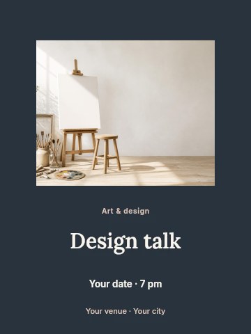 Design talk invitation template
