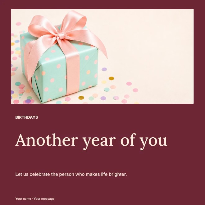 Birthday photo celebration social media post template