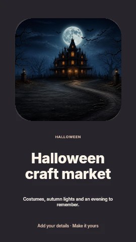 Halloween craft market instagram story template