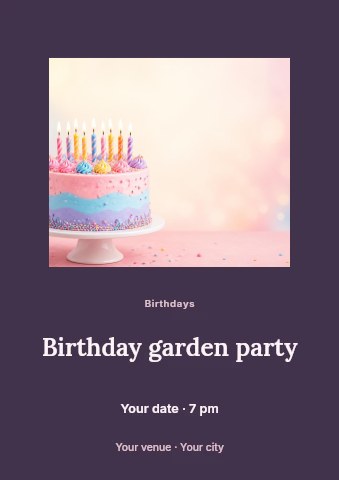 Birthday garden party flyer template