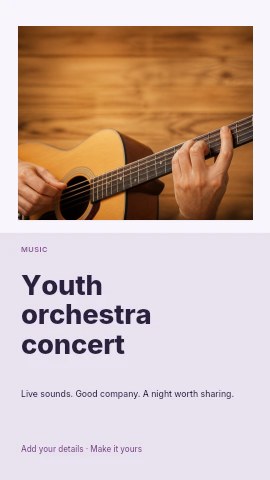 Youth orchestra concert instagram story template