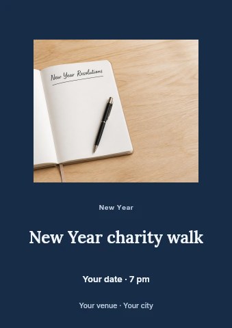 New Year charity walk flyer template