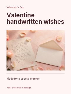 Valentine handwritten wishes poster template · Title & photograph