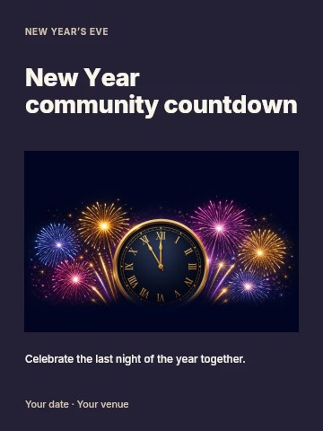 New Year community countdown poster template