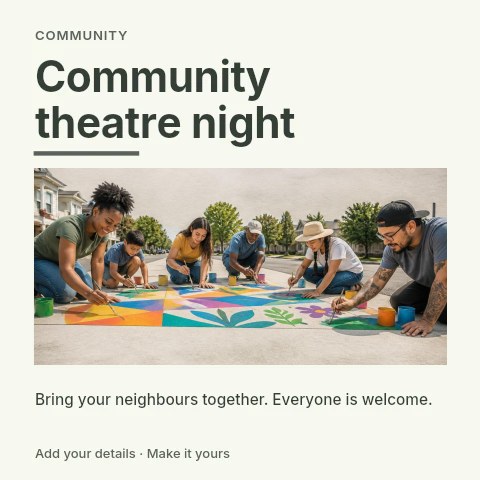 Community theatre night social media post template