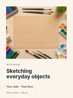 Sketching everyday objects poster template · Gallery editorial