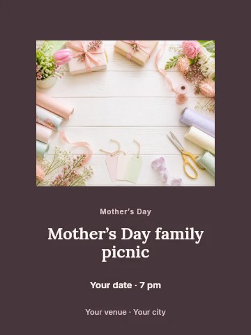 Mother’s Day family picnic poster template