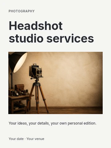 Headshot studio services poster template