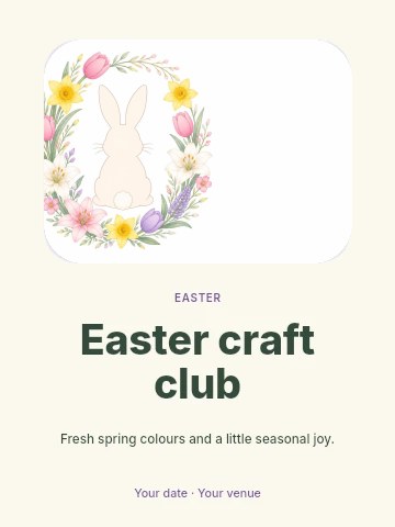 Easter craft club poster template