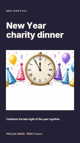 New Year charity dinner instagram story template