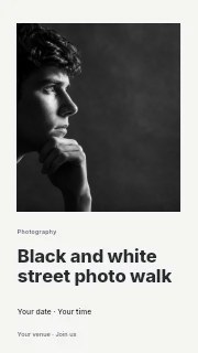 Black and white thoughtful young man portrait in Black and white street photo walk instagram story · Gallery editorial