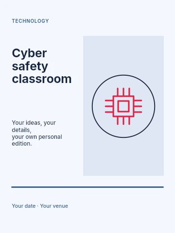 Microprocessor chip · Medallion in Cyber safety classroom poster template