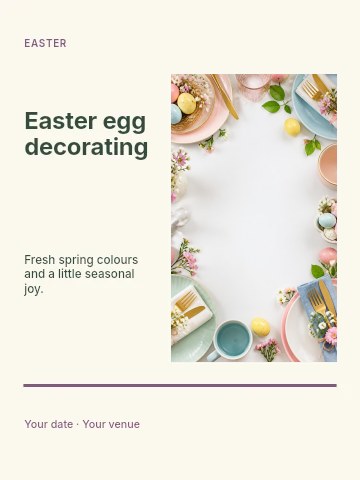 Easter egg decorating poster template