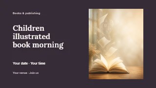 Children illustrated book morning youtube thumbnail template · Horizontal photo dialogue