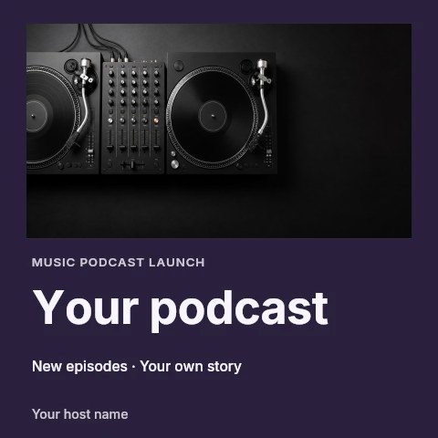 Music podcast launch podcast cover template