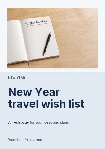 New Year travel wish list flyer template