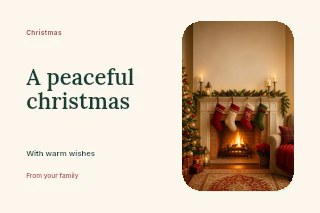 Minimal Christmas greeting photo layout postcard template · Horizontal photo dialogue