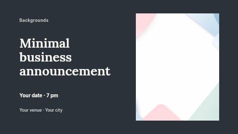 Soft pastel abstract geometric background in Minimal business announcement banner template