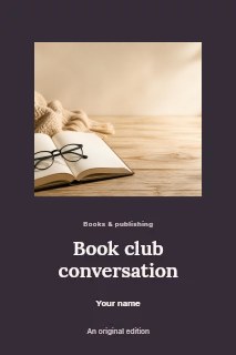 Book club conversation book cover template · Picture window