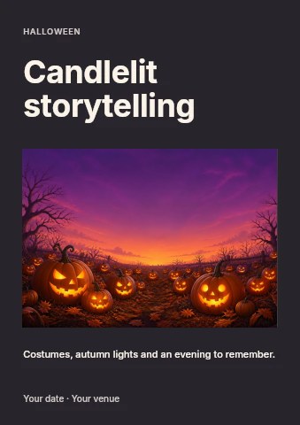 Candlelit storytelling flyer template