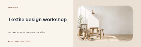 Textile design workshop banner template