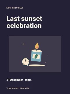 Candlelit countdown celebration in Last sunset celebration · Modern programme