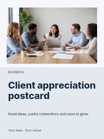 Client appreciation postcard poster template