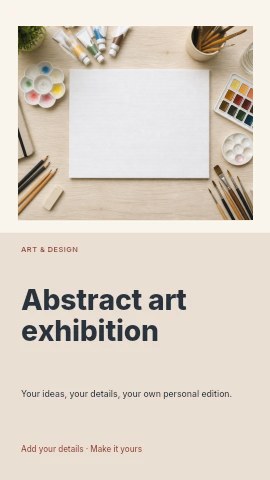 Abstract art exhibition instagram story template