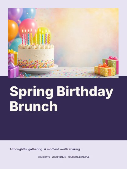 Spring Birthday Brunch · Stencil invitation template