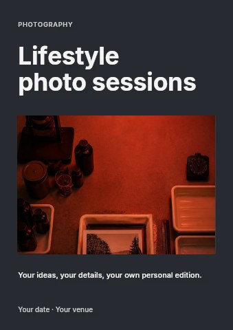 Lifestyle photo sessions flyer template