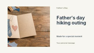 Father’s Day hiking outing presentation cover template · Horizontal photo dialogue