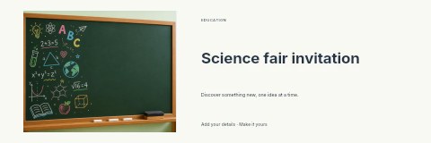 Science fair invitation banner template