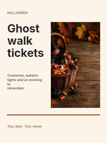 Ghost walk tickets invitation template