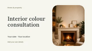 Interior colour consultation youtube thumbnail template · Horizontal photo dialogue