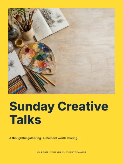 Sunday Creative Talks · Terrace poster template