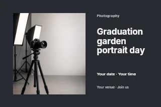 Graduation garden portrait day postcard template · Horizontal photo dialogue