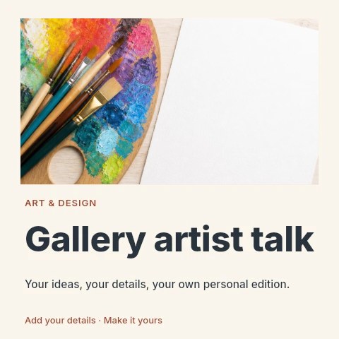 Gallery artist talk social media post template