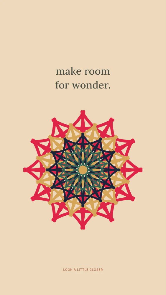 Bell rosette · 12-fold symmetry and 4 layers in Make room for wonder · Abstract wallpaper