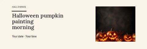 Halloween pumpkin painting morning banner template · Horizontal photo dialogue