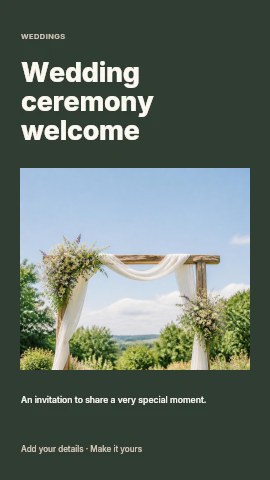Wedding ceremony welcome instagram story template
