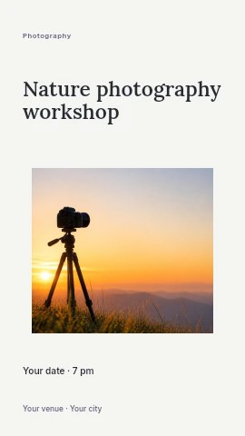 Nature photography workshop instagram story template