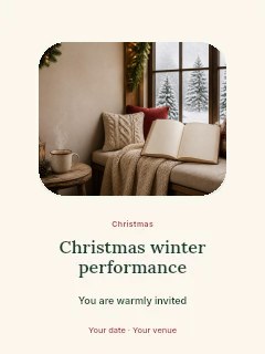 Christmas winter performance invitation template · Picture window