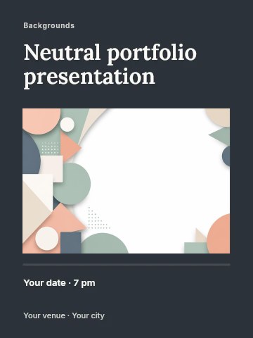 Pastel geometric shapes background in Neutral portfolio presentation poster template